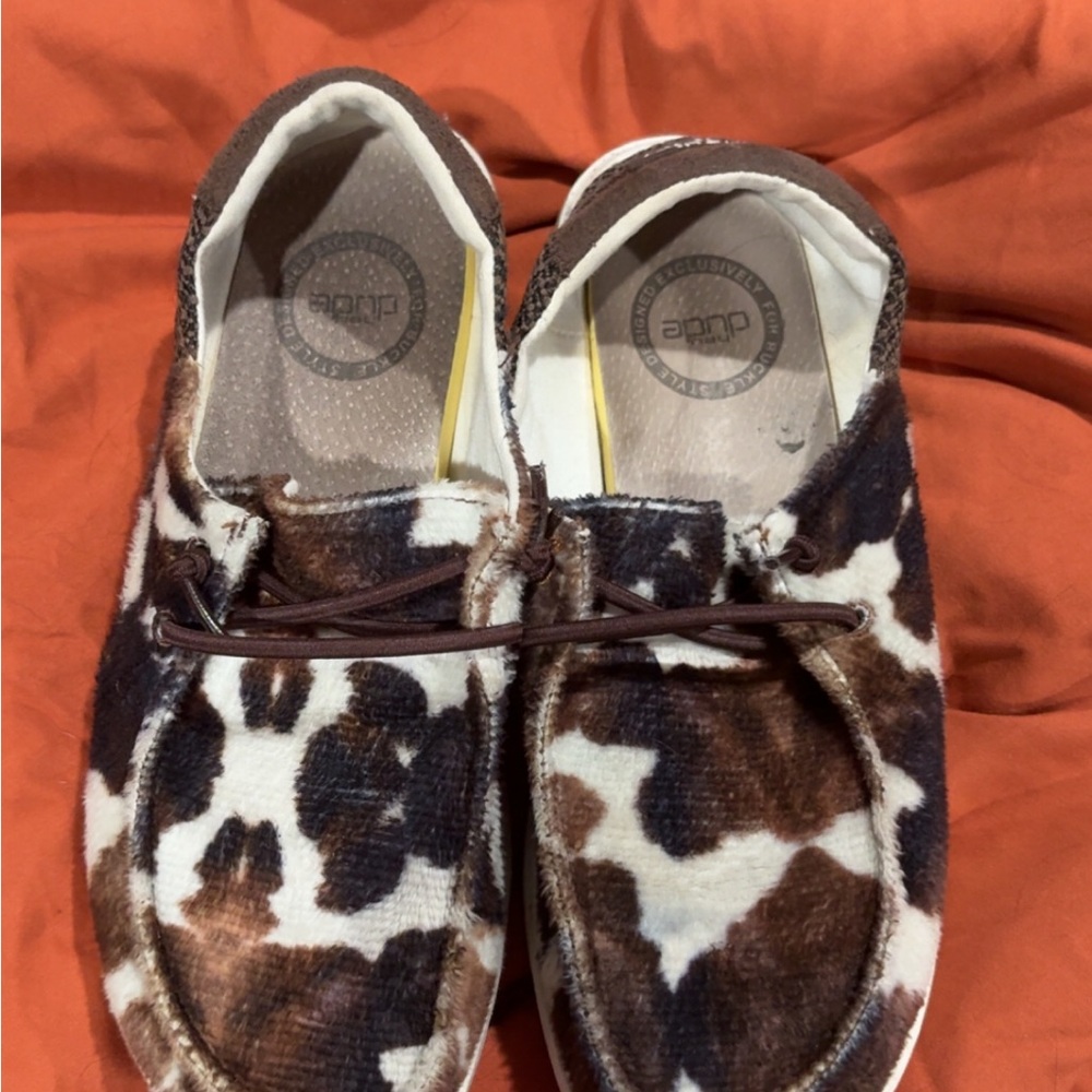 Brown and White Shoes